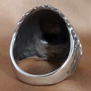 Tibetan Silver Men's Tribal Face <b>Ring</b> Geometric Design Gift Jewelry - Product Image 2