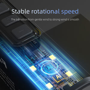 Ventilador de Mano Digital de Alta Velocidad y Potencia con Linterna, Recargable, Batería de 4000mAh, Diseño Portátil - Uso Doméstico y en Hoteles - Product Image 4