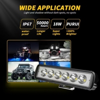 Barre lumineuse LED pour voiture 18W 6 pouces, projecteurs LED 12V 24V étanches IP67 pour bateau, camping-car, VTT, UTV, 4x4, camion, voiturette de golf