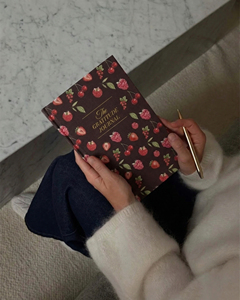 สมุดบันทึก LABON สไตล์วินเทจ ปกแข็งลายผลไม้ พร้อมฟอยล์สีทอง สำหรับบันทึกความกตัญญู สะท้อนความรู้สึกประจำวัน เหมาะสำหรับการดูแลตนเองและฝึกสติ เป็นของขวัญ - Product Image 3