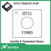 Capteur numérique de température et d'humidité NYFEA FHT31 DFN8 1.6-5.5V +/-0.2 +/-2%RH I2C 2.5ms 0-100%RH -45~+130 Haute précision