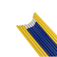 Ensemble de crayons en bois triangulaires HB avec gomme jaune et bleue, 7,5 pouces, emballage personnalisé avec logo, directement de l'usine, papeterie de bureau et scolaire