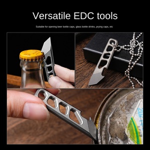 Gantungan Kunci pembuka botol linggis <span class=keywords><strong>Mini</strong></span>, gantungan kunci multifungsi paduan <span class=keywords><strong>Titanium</strong></span> alat berkemah tur Gadget EDC semua musim - Product Image 3