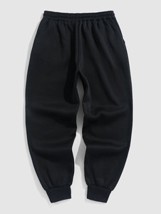 <span class=keywords><strong>Pantaloni</strong></span> Jogger <span class=keywords><strong>Neri</strong></span> Larghi da Uomo all'Ingrosso, Personalizzabili OEM ODM, <span class=keywords><strong>con</strong></span> <span class=keywords><strong>Elastico</strong></span> in Vita, Coulisse e Polsini a Costine, Vestibilità Ampia, Nuovi - Product Image 3