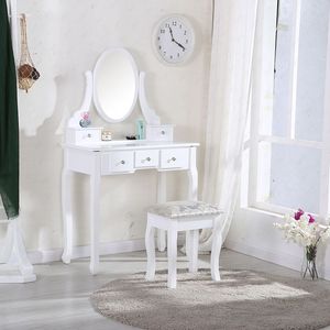 Mueble de dormitorio, <span class=keywords><strong>tocador</strong></span> de <span class=keywords><strong>MDF</strong></span>, mesa de maquillaje con espejo - Product Image 6