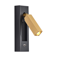 Lampe murale LED créative Win-Win pour chambre d'hôtel, style américain, applique de chevet pour chambre à coucher avec port de charge USB