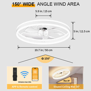 Ventilador de Techo Inteligente para Dormitorio con Luz, Color Ajustable y Temporizador Automático, Silencioso (<30dB), 7 Aspas de Ahorro de Energía, Control por Aplicación/Control Remoto - Product Image 4