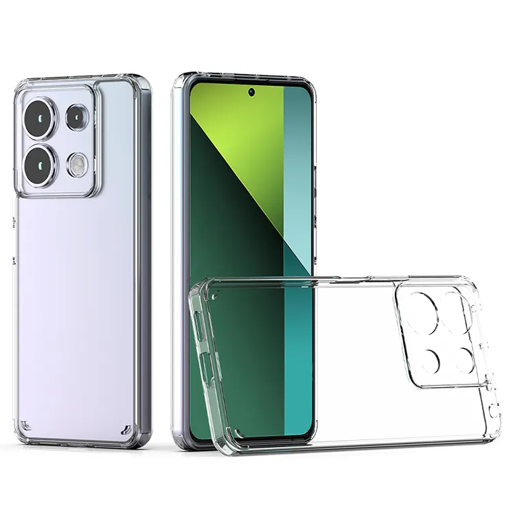 Casing ponsel Xiaomi Redmi Note 13 Pro, casing ponsel tpu posisi lubang tepat transparan akrilik semua inklusif untuk Xiaomi Redmi Note 13 Pro