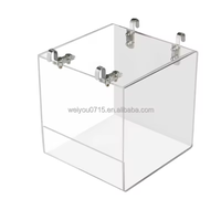 2024 vente chaude oiseau baignoire baignoire acrylique oiseau utiliser épaissi Transparent externe cintre cage à oiseaux