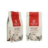 Emballage écologique, sachet à fond plat, 100g, 250g, 500g, 1kg, 12 oz, sac à café avec valve