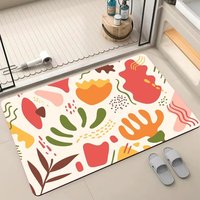 Tapis de bain moderne en terre de diatomée, résistant aux taches, facile d'entretien, absorbant, antidérapant, écologique, fabriqué à la machine, résistant au feu et rembourré