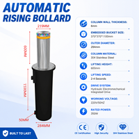 Bollard Hidrolik Baja Tahan Karat Kekuatan Tinggi, Penghalang Kendaraan, Tiang Keamanan Otomatis Retractable Tugas Berat IP68