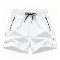 Shorts de sport pour hommes à séchage rapide avec poches zippées, taille élastique, bande réfléchissante, shorts de course et de fitness, logo personnalisé, vente en gros