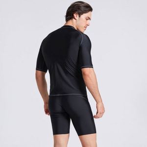 Maillots de bain à manches courtes en nylon <span class=keywords><strong>noir</strong></span> extensible à séchage rapide, gilets anti-UV, combinaisons de surf, protections anti-UV pour hommes - Product Image 4