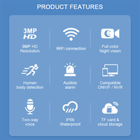 Kamera Keamanan WiFi PTZ 1080P HD, 355 °   Pan 90 °   Dapat Dimiringkan, Tahan Air untuk Luar Ruangan, Penglihatan Malam, Tampilan Jarak Jauh Melalui Aplikasi Seluler