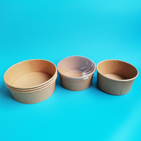 Bol en papier compostable de haute qualité pour café, thé et crème glacée, bol à salade jetable en papier kraft à emporter