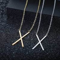 Collar de acero inoxidable de titanio para mujer, cadena de eslabones con colgante de nombre Europeo Americano inicial, tema budista, 26 letras