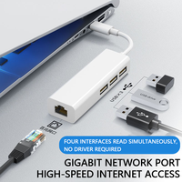 Plug and Play USB C vers 100M Adaptateur Ethernet Type C vers RJ45 Carte réseau Lan pour PC et L Convertisseur de réseau externe