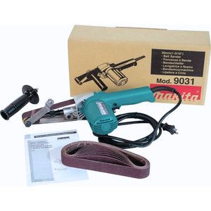 Lijadora de Banda Makita 9031 Profesional de 30 mm (1-1/8 pulgadas) con Control de Velocidad Variable, Diseño Compacto para Lijado Complejo - Product Image 2