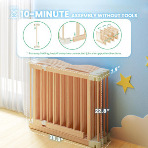 <span class=keywords><strong>Corral</strong></span> Plegable Grande de <span class=keywords><strong>Madera</strong></span> para Bebés y Niños Pequeños - Product Image 2