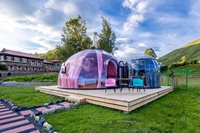 Dôme transparent en polycarbonate populaire, tente en polycarbonate, maison en forme de dôme étoilé, feuille de polycarbonate transparente pour chambre à bulles