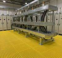 Grilles en PRV non conductrices, panneaux de sol isolants électriques en GRP pour salle de poste de transformation