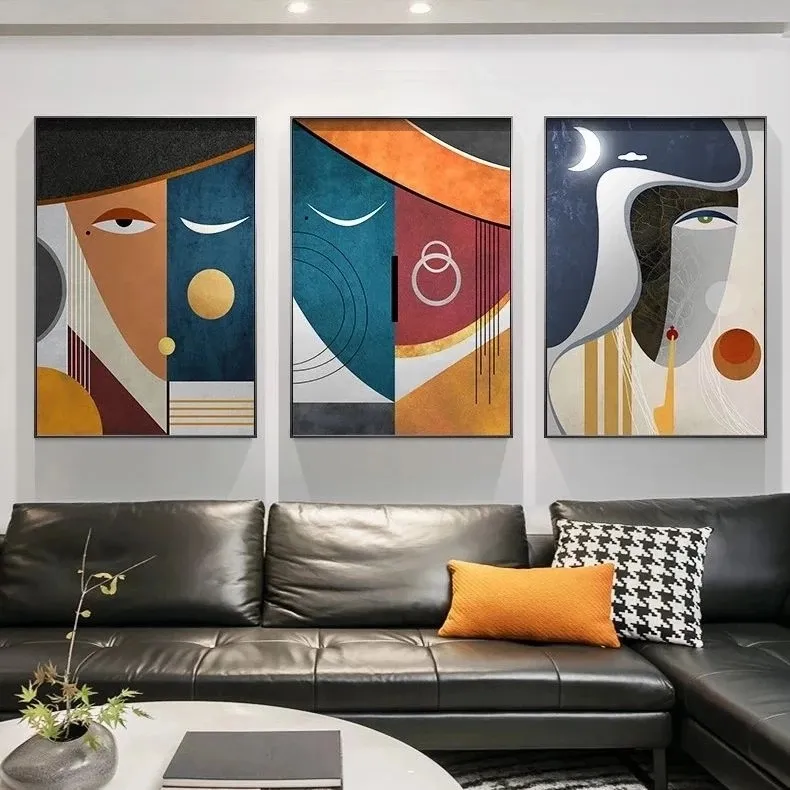 Home decor abstrato figuras geométricas, posteres para decoração de parede, decoração nórdica, pintura em tela abstrata, sala de estar