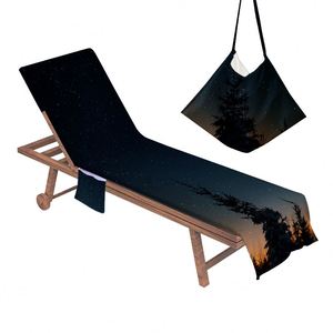 Serviette de plage en microfibre noire de luxe à logo personnalisé imprimé numériquement, séchage rapide, pour chaise longue de piscine et extérieur - Product Image 1