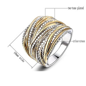 Anello Cocktail B1399 in Acciaio Inossidabile Placcato Oro 18K, Anello Unisex Geometrico alla Moda per Feste - Product Image 4