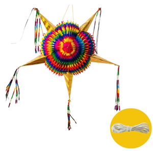 Große mexikanische Stern <span class=keywords><strong>Pinata</strong></span> 30 Ft Rop 32 "33" Falten <span class=keywords><strong>Pinata</strong></span> Gold funkelnde Zapfen Mexiko Geburtstag Dekorationen Faltbare <span class=keywords><strong>Pinata</strong></span> Party - Product Image 6