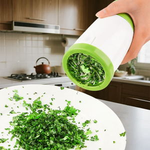 Wholesale ABS Material Plastic Herb & Spice <b>Mill</b> with Glass Lid Essential Tool for Seasoning Salt Pepper Garlic Cilantro - Product Image 1
