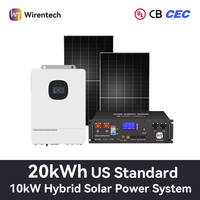 Kit solaire hybride 10 kW monophasé avec batterie, onduleur, panneaux solaires, rail de montage, câble et CT
