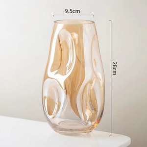 Jarrón de cristal minimalista de estilo europeo, jarrón irregular, decoración, arreglo floral, decoración transparente - Product Image 5