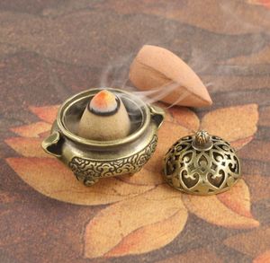 Groothandel Antiek Qing Dynastie Éénpijler Studie Messing Gegraveerd Fijne Kleine Koperen Stukken Mini Koperen Wierookbrander - Product Image 1