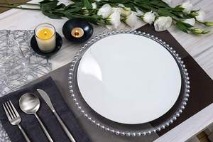 Platos de Presentación Cuadrados Transparentes de 13 Pulgadas, Clásicos, Bronceados, Ecológicos, para <span class=keywords><strong>Cenas</strong></span>, Bodas y Uso Cosmético - Product Image 3