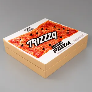Caixa de <span class=keywords><strong>Pizza</strong></span> de Papel Kraft Personalizada Caixa Corrugada Marrom Simples para Embalagem de Alimentos Atacado Cartonagem de <span class=keywords><strong>Pizza</strong></span> - Product Image 1