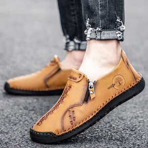 Zapatos de Vestir para Hombre 2026, Nuevo Estilo, Modernos, Casuales, de Cuero, Sin Cordones, Primavera/Otoño, Tallas Grandes, Cosidos a Mano - Product Image 3