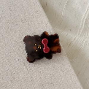 مشابك شعر جديدة من YJL على شكل دب مع فيونكة، مشابك أسيتات لطيفة وحلوة، مشابك شعر صغيرة للفتيات بتصميم حيوانات مزينة بالترتر، مشابك على شكل منقار البط - Product Image 6