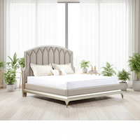 Lit double Caracole élégant, style français vintage moderne, en chêne massif, fait main, pour chambre à coucher (tailles King et Queen)