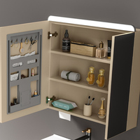 Mueble de Baño Moderno Minimalista con Espejo Inteligente, Lavabo de Cerámica Montado en la Pared, Almacenamiento para Hotel y Hogar, Aluminio Aeronáutico 6063