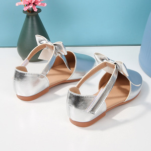 Custom Logo Children's <b>Flat</b> Sandals Ancient Style Soft Sole <b>Pointed</b> <b>Toe</b> Bowknot Shoes for Little Girls Princess Dress Shoes - Product Image 6