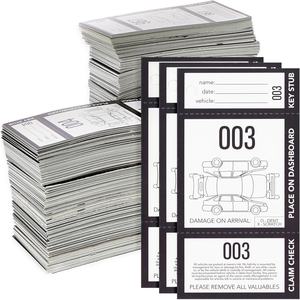Tickets de stationnement pour valet, numérotés (000-999), tickets perforés en 3 parties pour événements, permis de stationnement, étiquettes suspendues pour voiture - Product Image 1