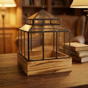 Terrarium en <span class=keywords><strong>verre</strong></span> géométrique carré artisanal en gros avec base en bois <span class=keywords><strong>pour</strong></span> la décoration <span class=keywords><strong>de</strong></span> plantes d'intérieur et d'extérieur sur balcon - Product Image 5