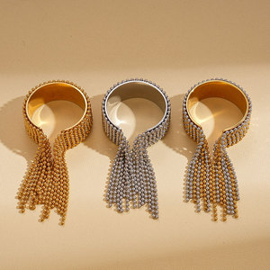 Waterproof Non Tarnish <b>Rings</b> 14k 18k PVD Gold Plated Fashion 316L Stainless Steel Bead Dangle <b>Ring</b> For <b>Fingers</b> - Product Image 3