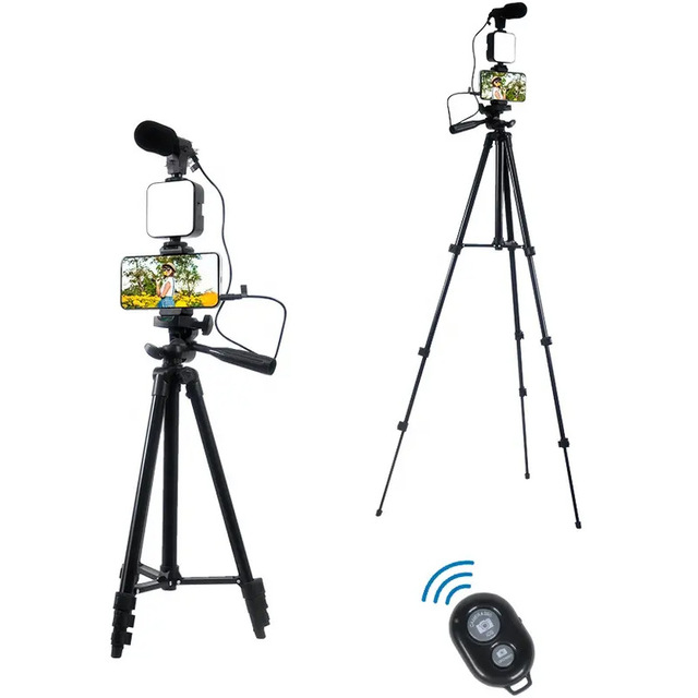 2024 Popular Aluminum Alloy Camera Mobile Phone Holder Universal Photo Live Stream Tripod Phone Tripod