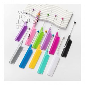 DIY <b>Beaded</b> Tail Comb - Durable <b>Plastic</b> Hair Styling Tool for Home & Salon Use, Detangling & Styling Essential - Product Image 1