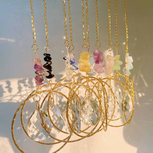 Atrapasueños <span class=keywords><strong>de</strong></span> cristal <span class=keywords><strong>de</strong></span> grava arcoíris <span class=keywords><strong>de</strong></span> piedra <span class=keywords><strong>de</strong></span> viruta Natural colgante <span class=keywords><strong>de</strong></span> bola <span class=keywords><strong>de</strong></span> cristal grande carillón <span class=keywords><strong>de</strong></span> viento atrapasoles para la decoración del coche del hogar - Product Image 1