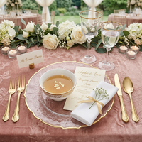 Assiettes de présentation en verre martelé de luxe de 13 pouces avec bord doré, transparentes et rondes, pour mariages, événements et décoration de table en gros