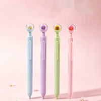 Stylo Gel 3D Fleur Mignonne Effet Dôme, Pointe Bille 0,5 mm, Couleurs Macaron, Style Kawaii pour Étudiantes, Idéal pour Écriture et Signature