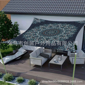 Toldo de Sombra para Exteriores, Impreso, de Poliéster con Revestimiento de PU, Anti-UV, para Patio, Estilo Moderno, 3x4m - Product Image 1
